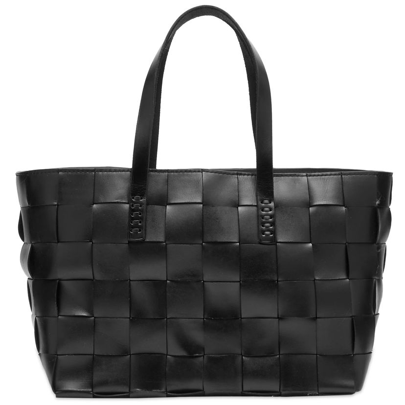 Tygpåse Dragon Diffusion Black Leather Woven Tote Bag Svart | 8151-BLACK