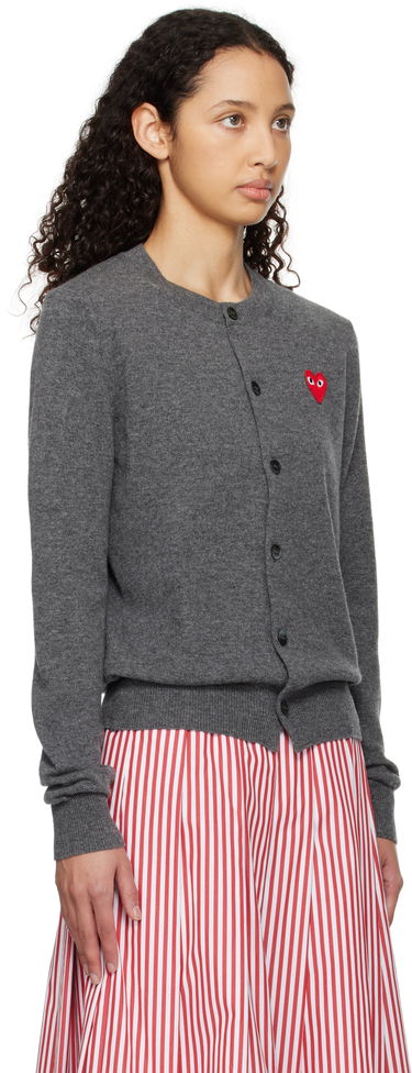 Sweater Comme des Garçons COMME des GARÇONS PLAY Heart Cardigan Svart | AX-N007-051, 4