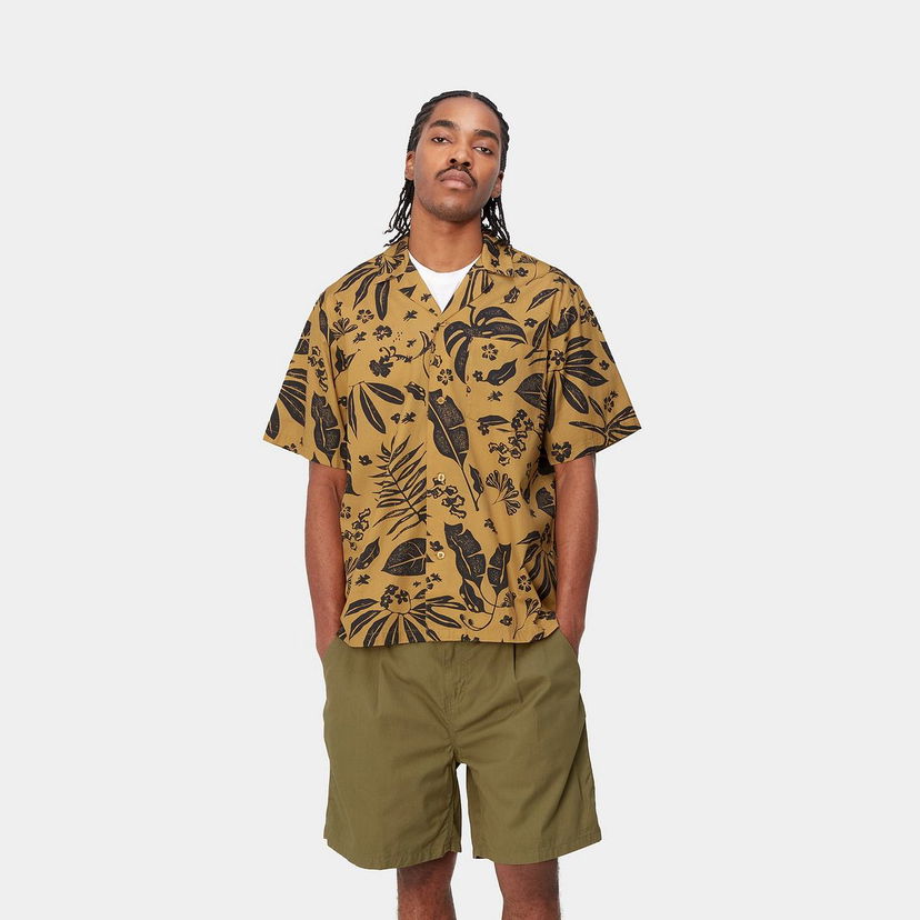 Skjorta Carhartt WIP S/S Woodblock Shirt Brun | I033073_24L_XX