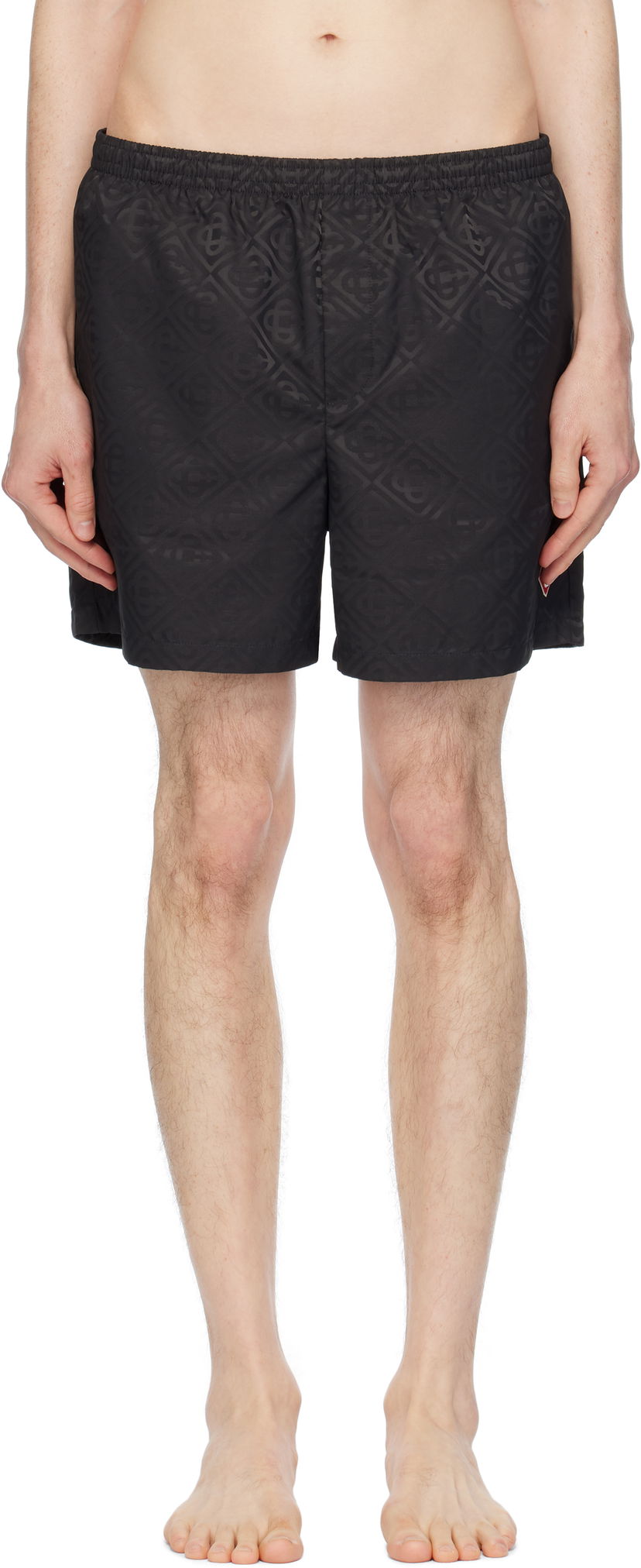 Badkläder Casablanca Casablanca Jacquard Swim Shorts Svart | MPS25-TR-224-04