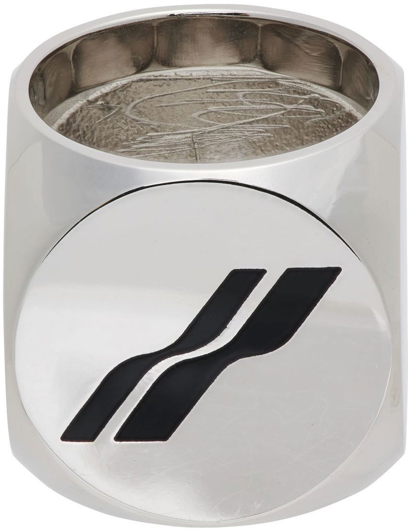 Ringa We11done We11done Logo Dice Ring Metallisk | WD-AJ1-22-704-U-BK