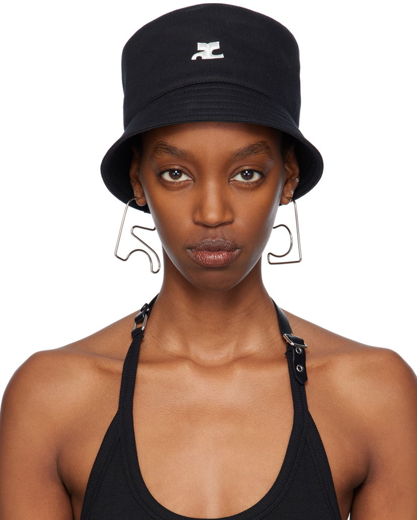 Keps Courrèges Signature Bucket Hat Svart | 124ACP005CO0024