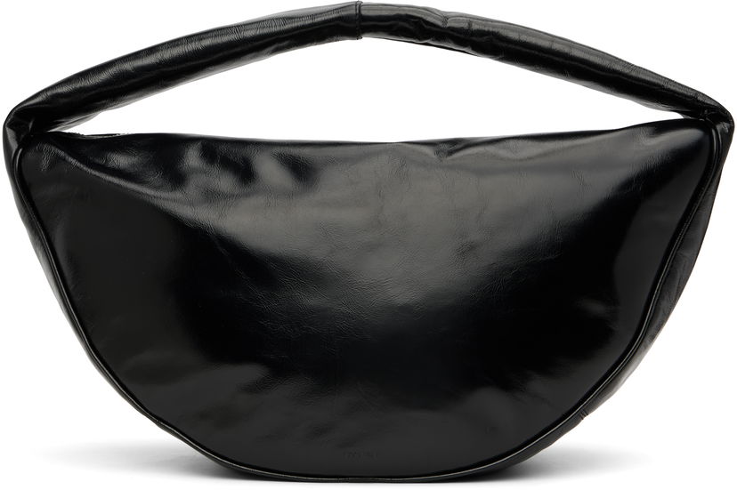 Axelväska BY FAR BY FAR Maxi Cush Creased Leather Shoulder Bag Svart | MWBSB022LL002BKPL