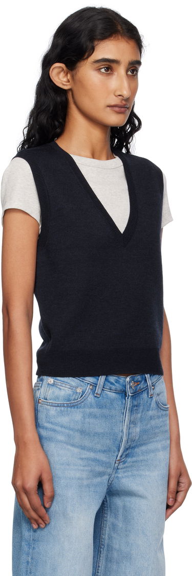Sweater A.P.C. A.P.C. Lise Knit Vest Mörkblå | WVBEE-F22329, 1