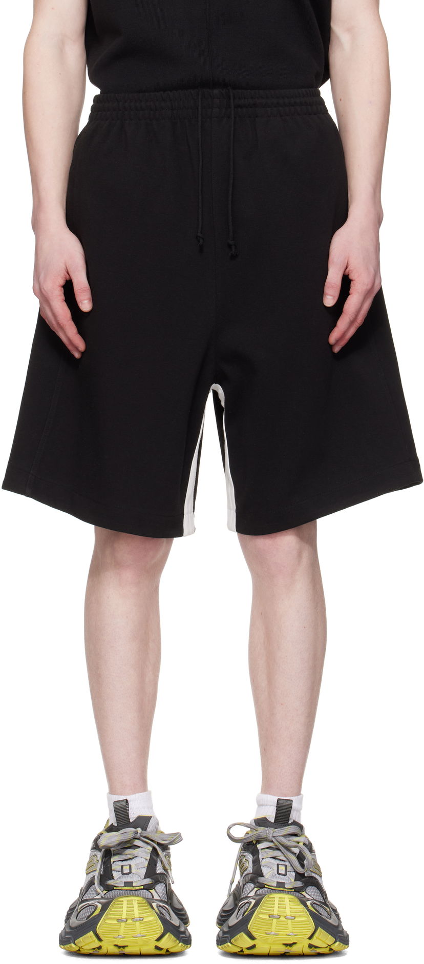 Shorts We11done We11done Contrast Track Shorts Svart | WD-TA0-25-719-U-BK