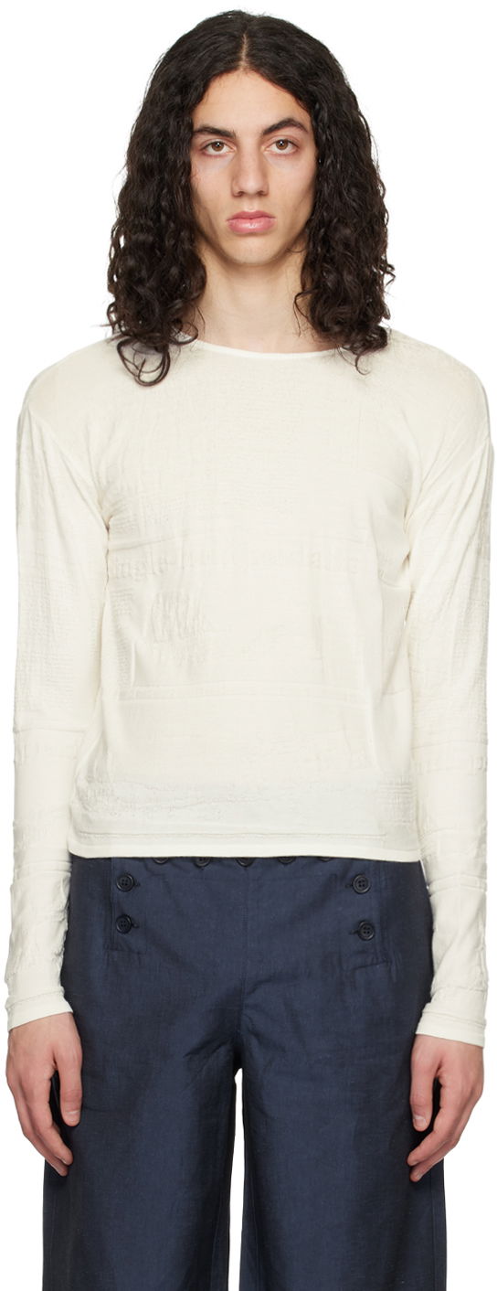 T-shirt Serapis Embossed Long Sleeve T-Shirt Vit | SS23_KT_3