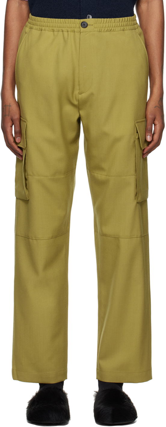 Cargo byxor Marni Drawstring Cargo Pants Grön | PUMU0207U2 TW839
