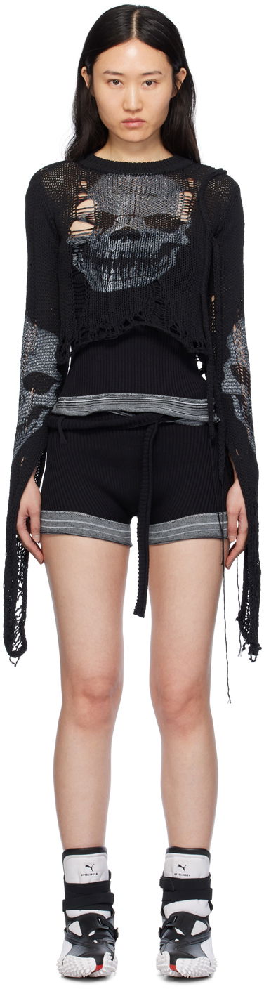 Sweater Ottolinger Ottolinger Distressed Skull Sweater Svart | 708203