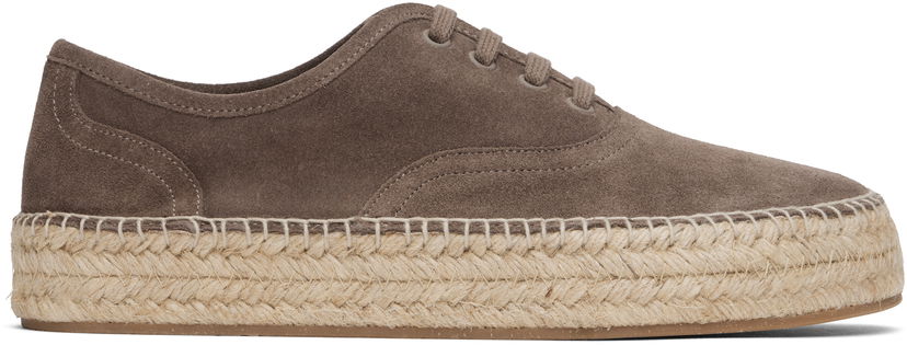 Kläder JW Anderson JW Anderson Lace-Front Platform Espadrilles Grå | SE0031-LA0240