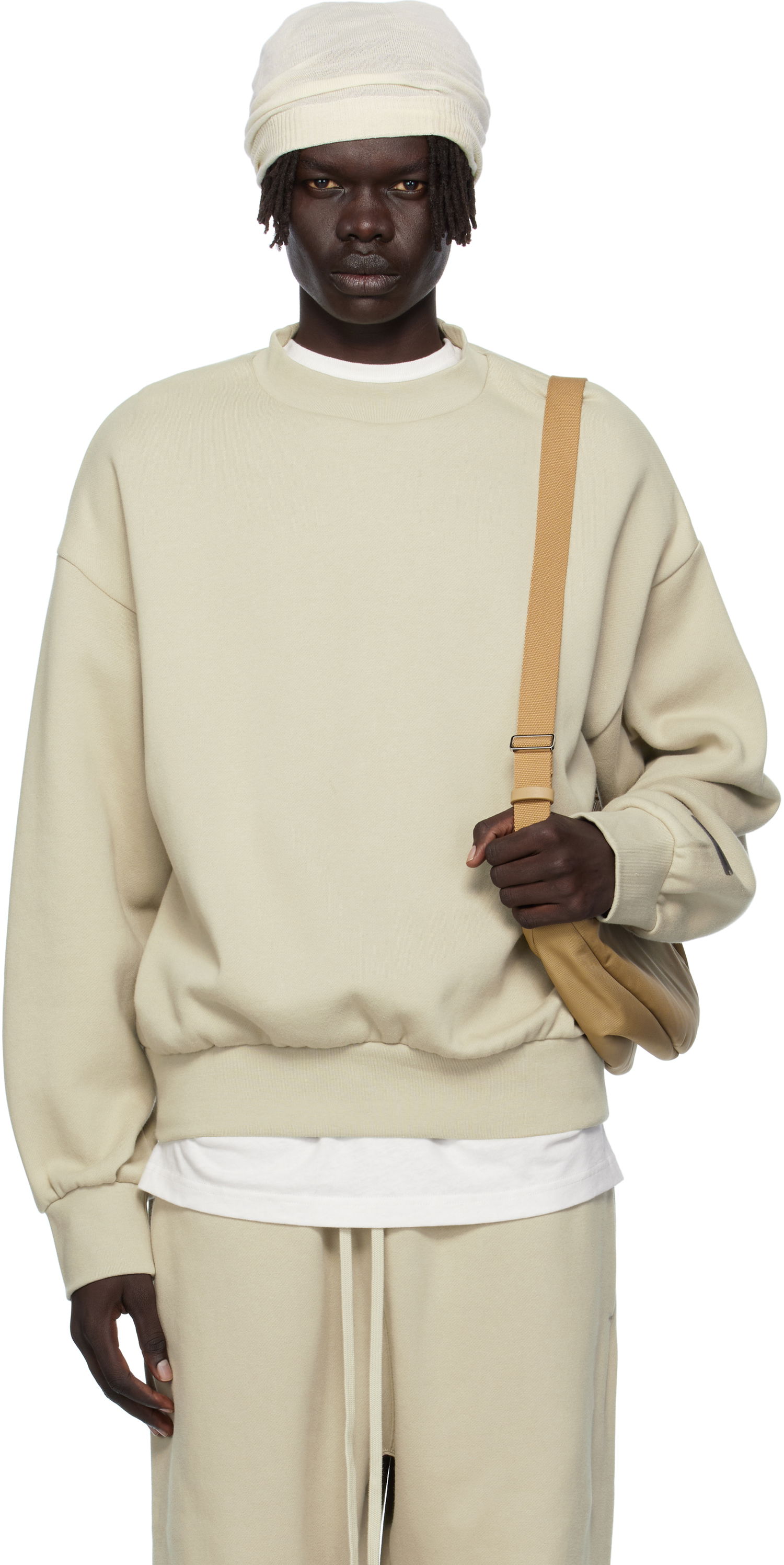 Sweatshirt Fear of God Fear of God ESSENTIALS Classic Fit Fleece Crewneck Sweatshirt Beige | 192SP252046F, 0