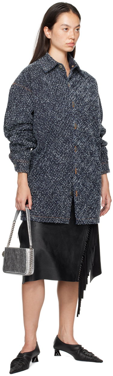 Skjorta Stella McCartney Oversized Bouclé Jacket Blå | 6D03283SPH99, 3