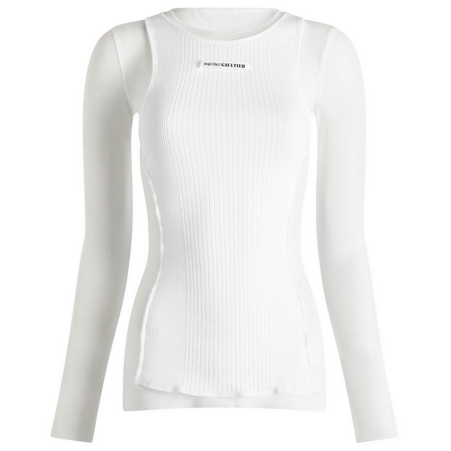 Linne Jean Paul Gaultier Gaultier Logo Layered Vest Vit | 2430FTO193BT0010101, 1