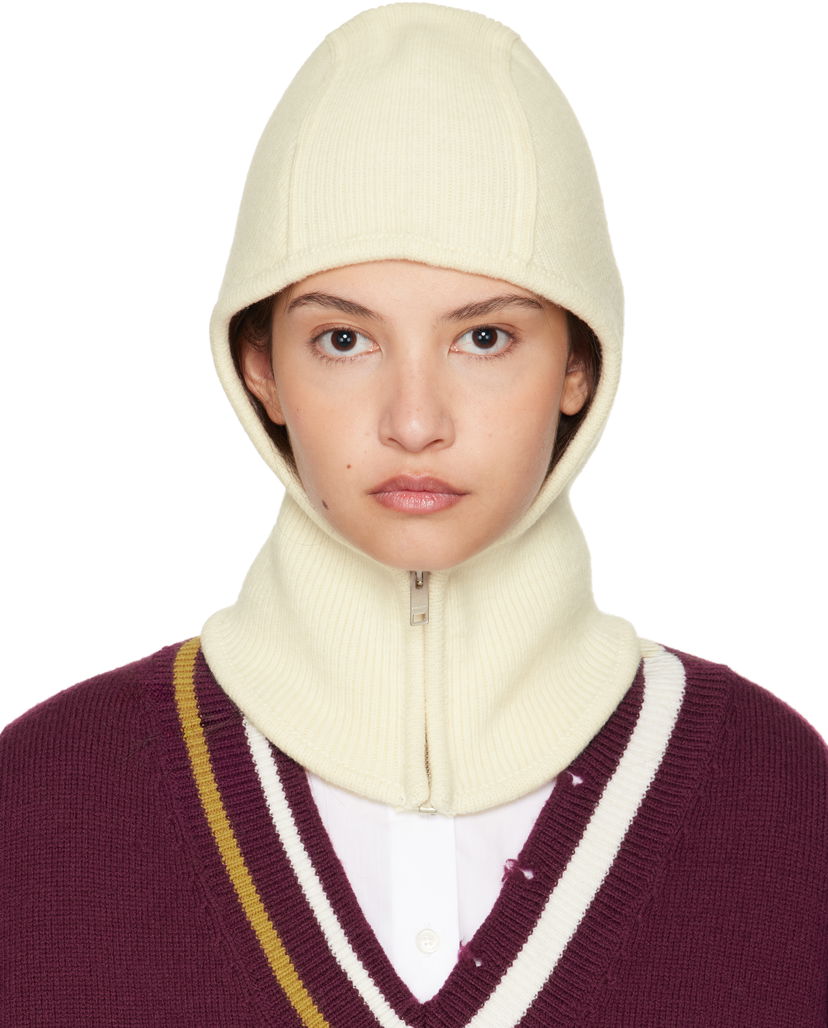 Mössa Ambush Rib Knit Balaclava Beige | BWLC002F24KNI0013100