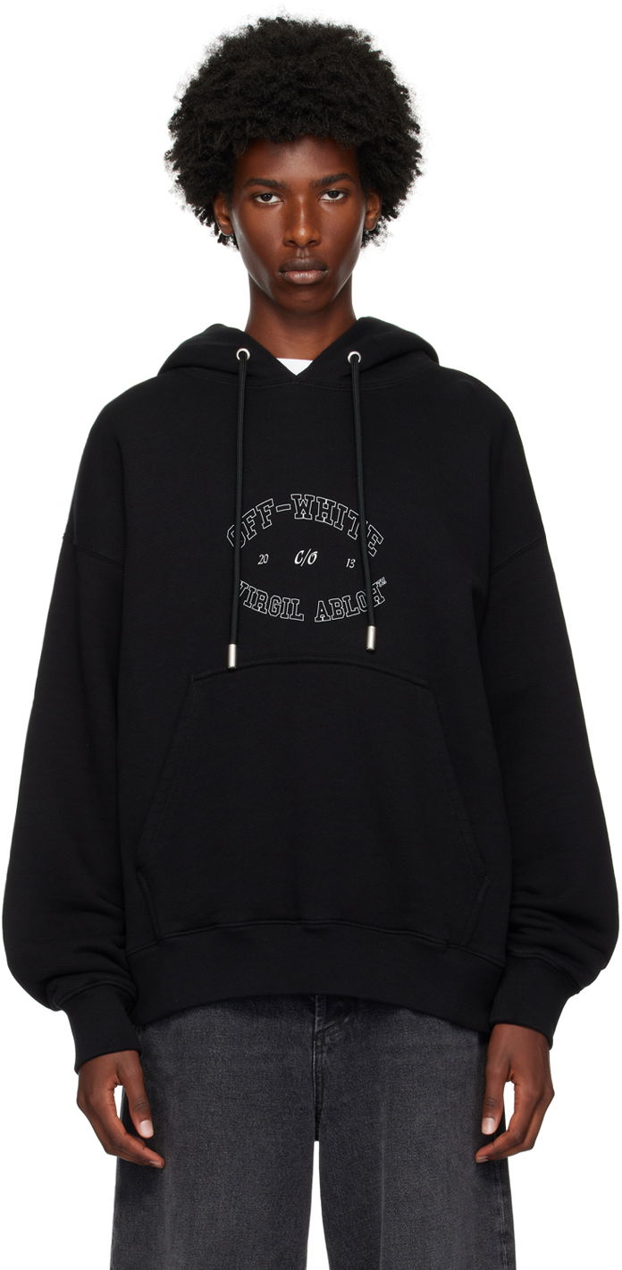 Sweatshirt Off-White Black College Skate Hoodie Svart | OMBB085F24FLE00S1001