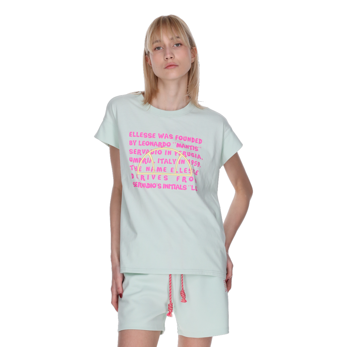 Träningsoverall Ellesse Graphic T-Shirt and Drawstring Shorts Set Grön | ELA251F802-64, 0