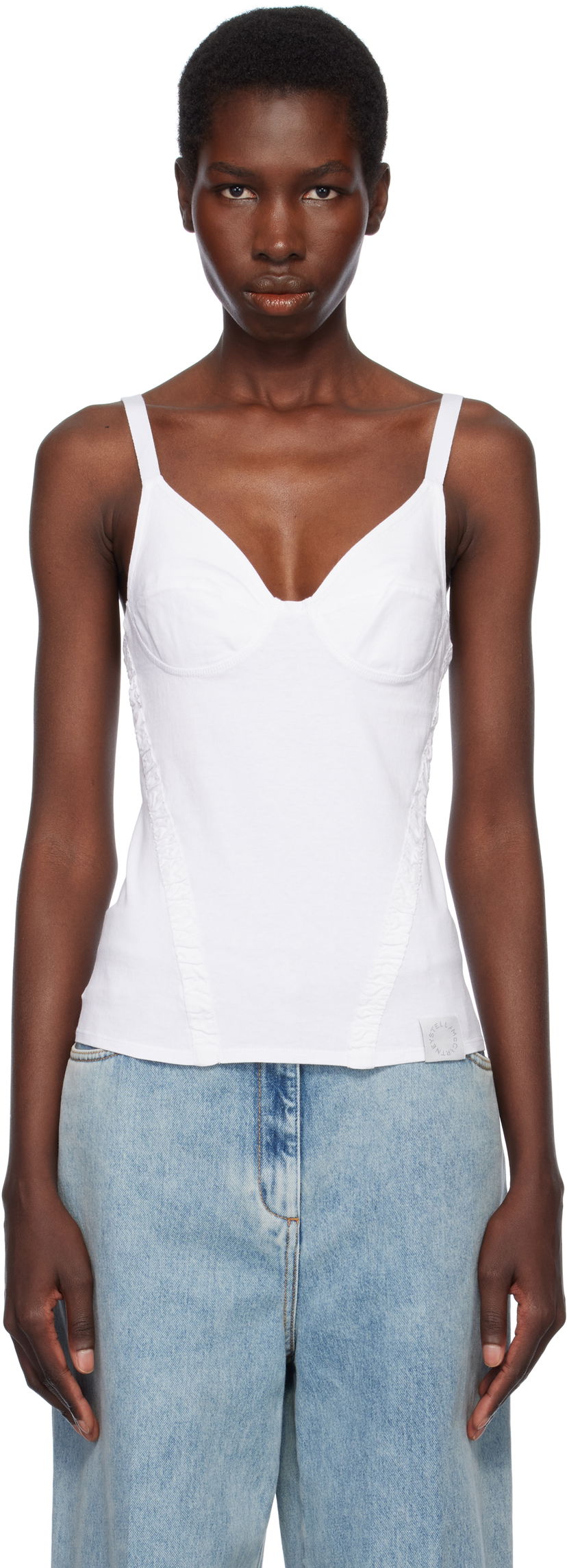 Linne Stella McCartney Stella McCartney Corset-Inspired Sleeveless Top Vit | 6J03763SPZ85