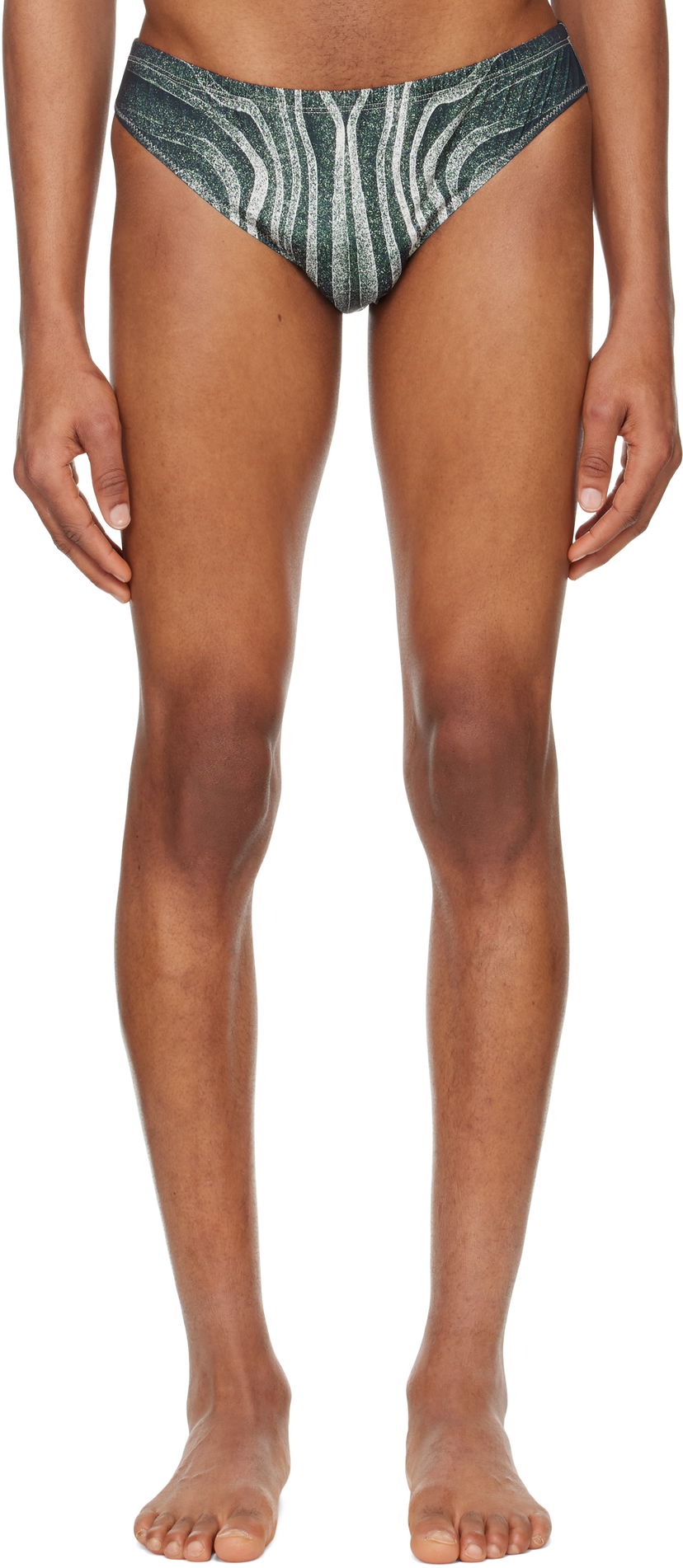 Badkläder Jean Paul Gaultier Jean Paul Gaultier 'The Spirale' Swim Briefs Grön | 25/34-H-SV060-J587-000203