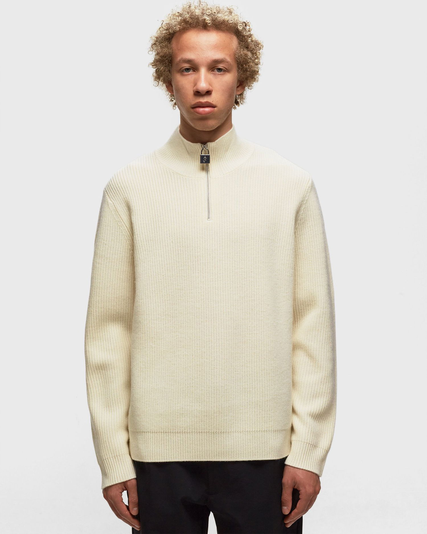 Sweater JW Anderson PADLOCK PULLER HENLEY JUMPER Beige | KW1030-YN0008-002, 1