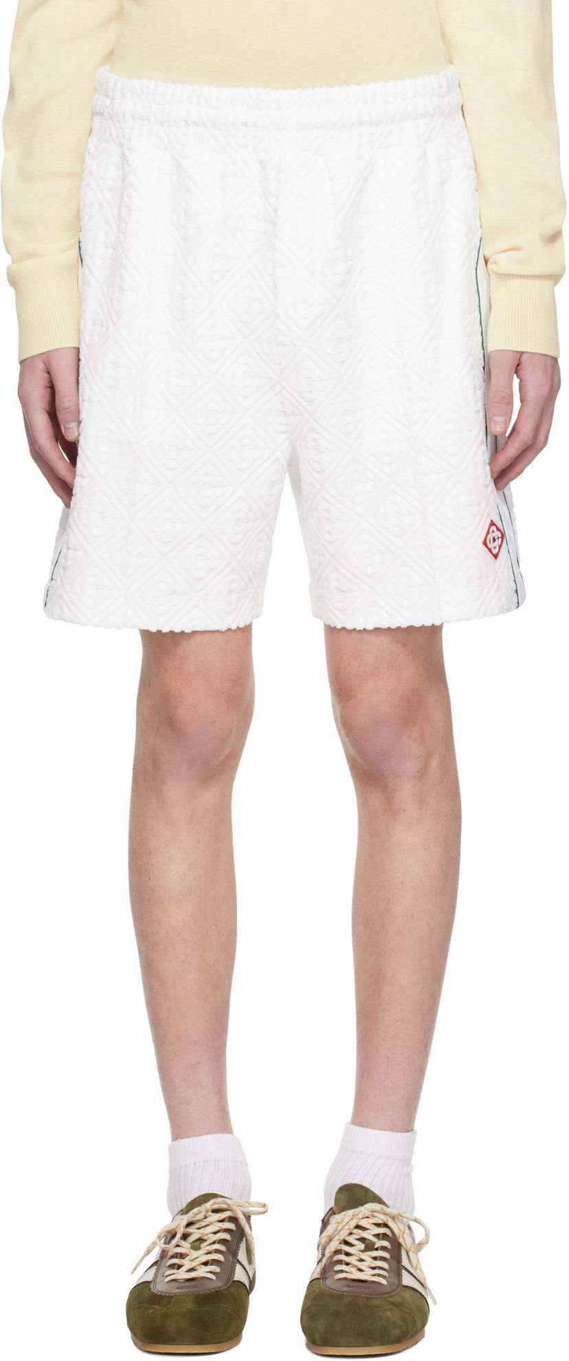 Shorts Casablanca Jacquard Monogram Towelling Shorts Vit | MPS25-JTR-223-01