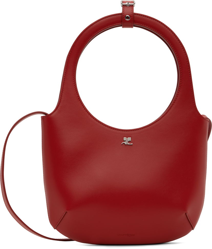 Handväska Courrèges Courrèges Holy Leather Shoulder Bag Röd | 224GSA102CR0065