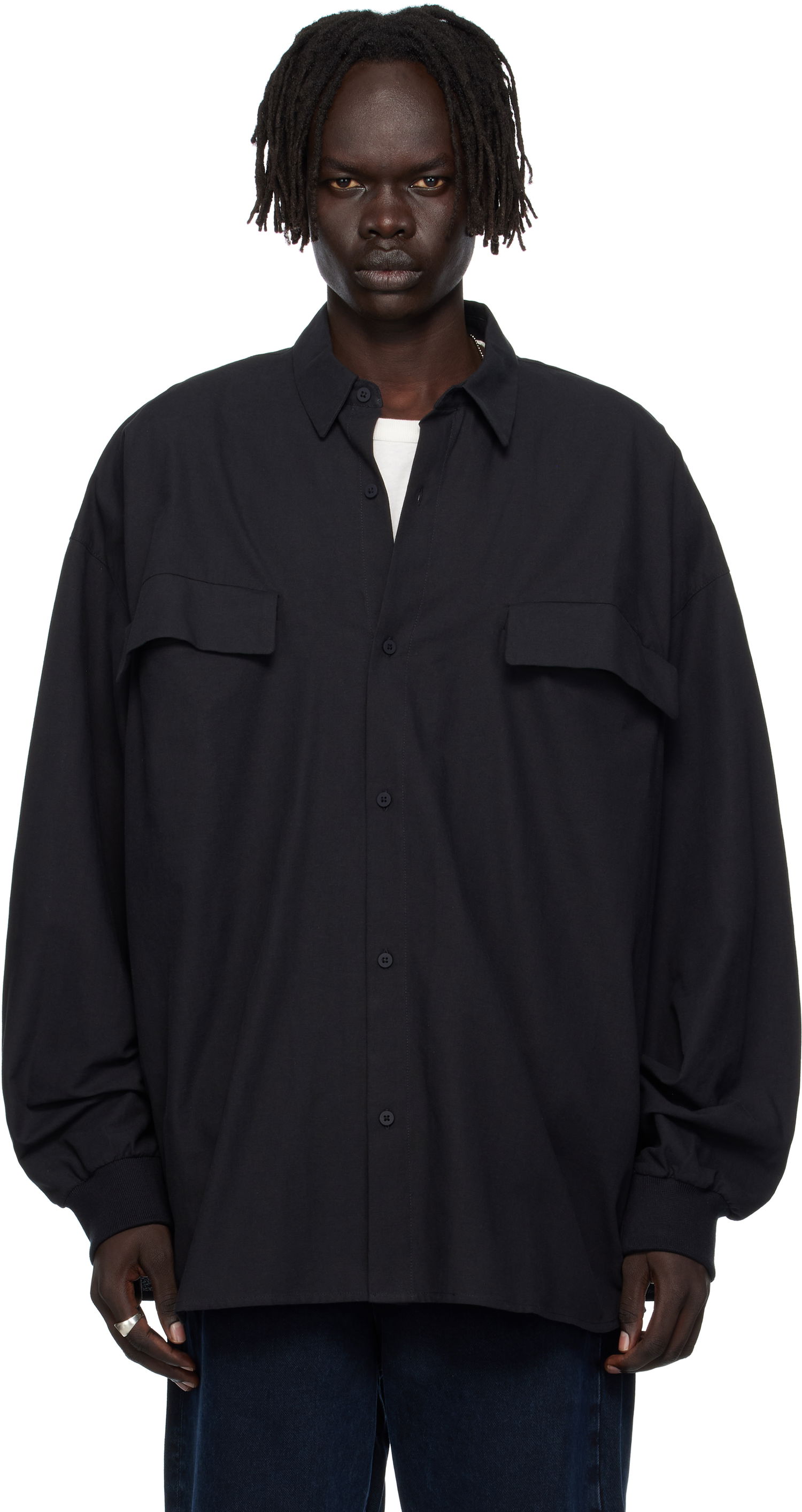 Skjorta Fear of God Fear of God ESSENTIALS Oxford Shirt Svart | 186SP254420F, 0