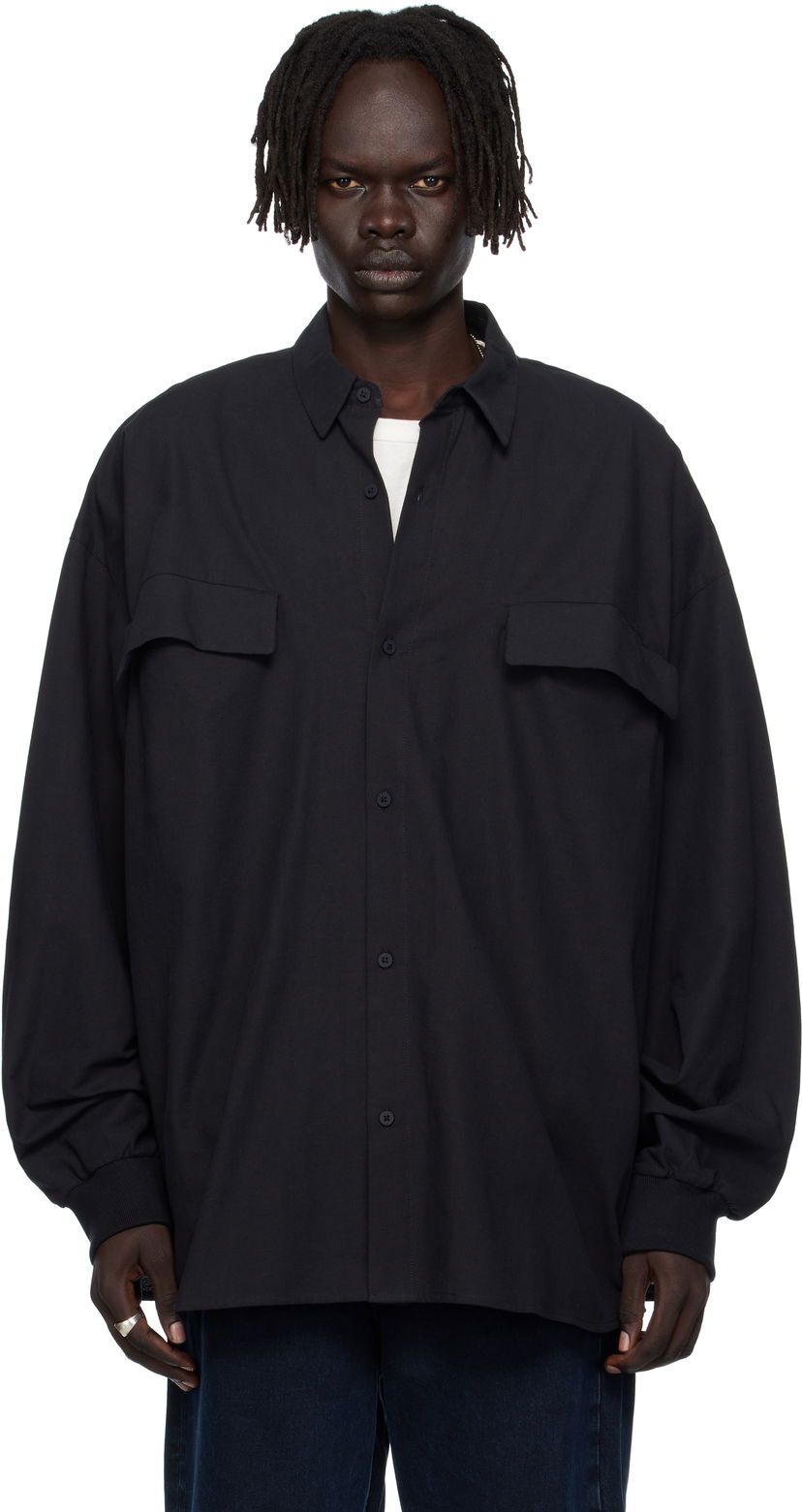 Skjorta Fear of God Fear of God ESSENTIALS Oxford Shirt Svart | 186SP254420F