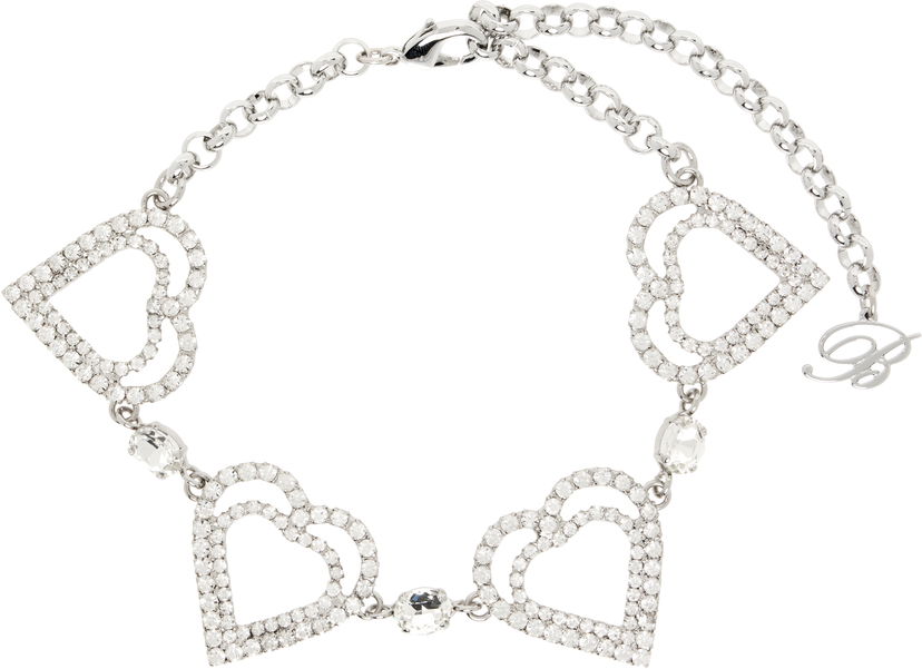 Armband Blumarine Blumarine Rhinestone Hearts Choker Metallisk | P522W309A