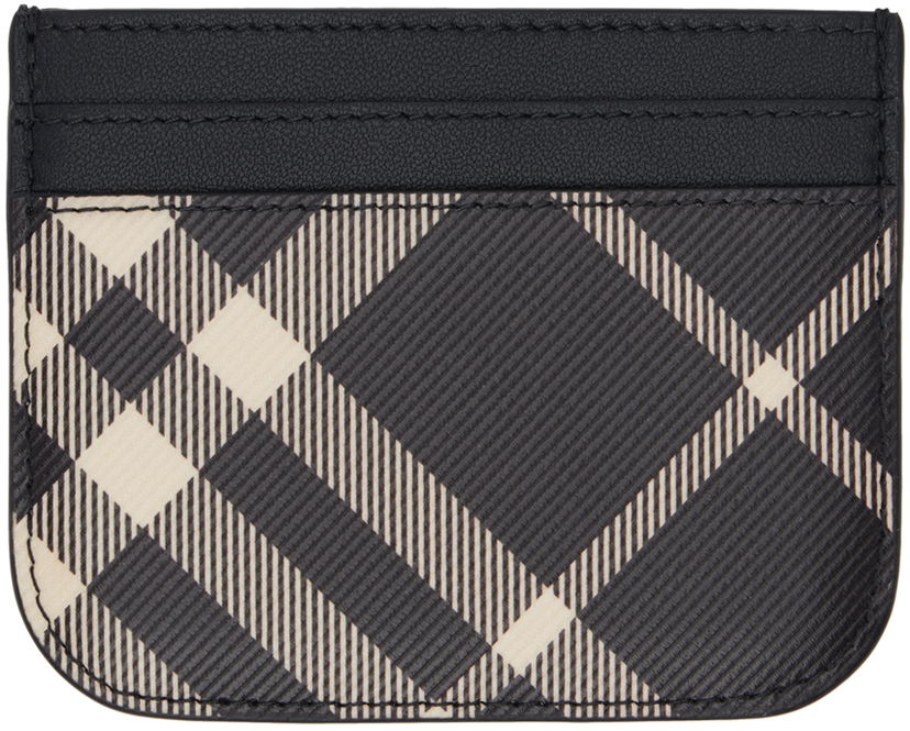 Kläder Burberry Black Check Card Holder Svart | 8095129