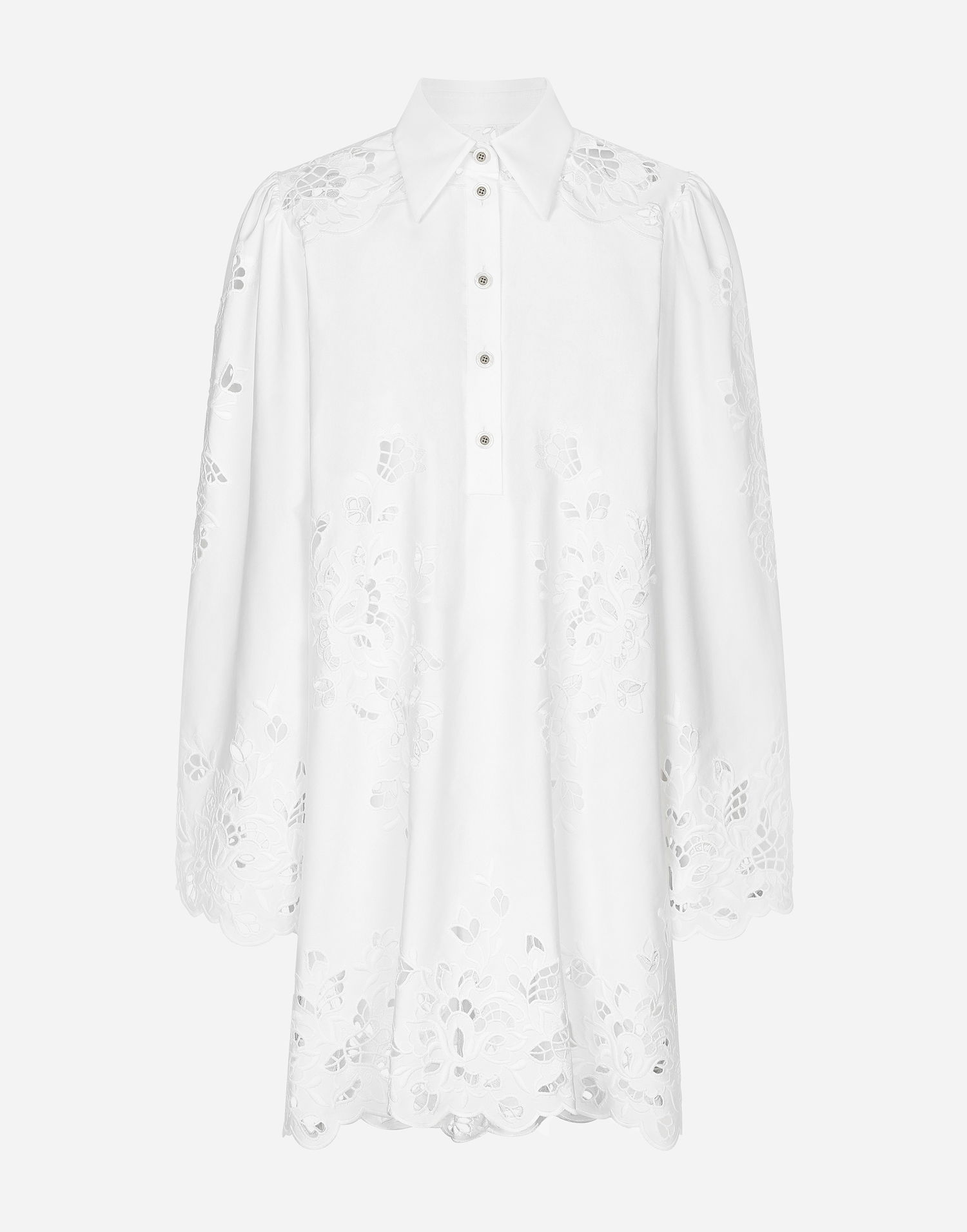 Skjorta Dolce & Gabbana Cotton Shirt Dress With Cut-Out Detailing Vit | F6JMIZGDCJLW0800, 0