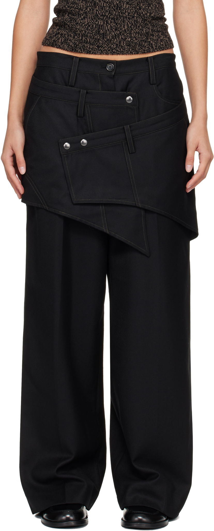 Byxor Andersson Bell Crossover Wrap Tailored Trousers Svart | apa862w