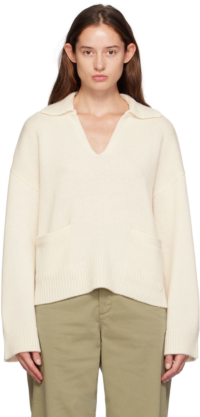Sweater rag & bone rag & bone Danica Polo Sweater Vit | WAS24F003CA03