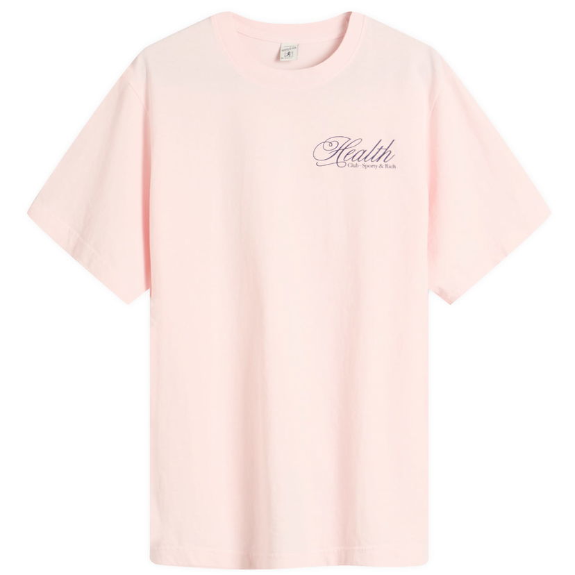 T-shirt Sporty & Rich Sporty & Rich Health Script T-Shirt, Size Large Rosa | TO043620078P140
