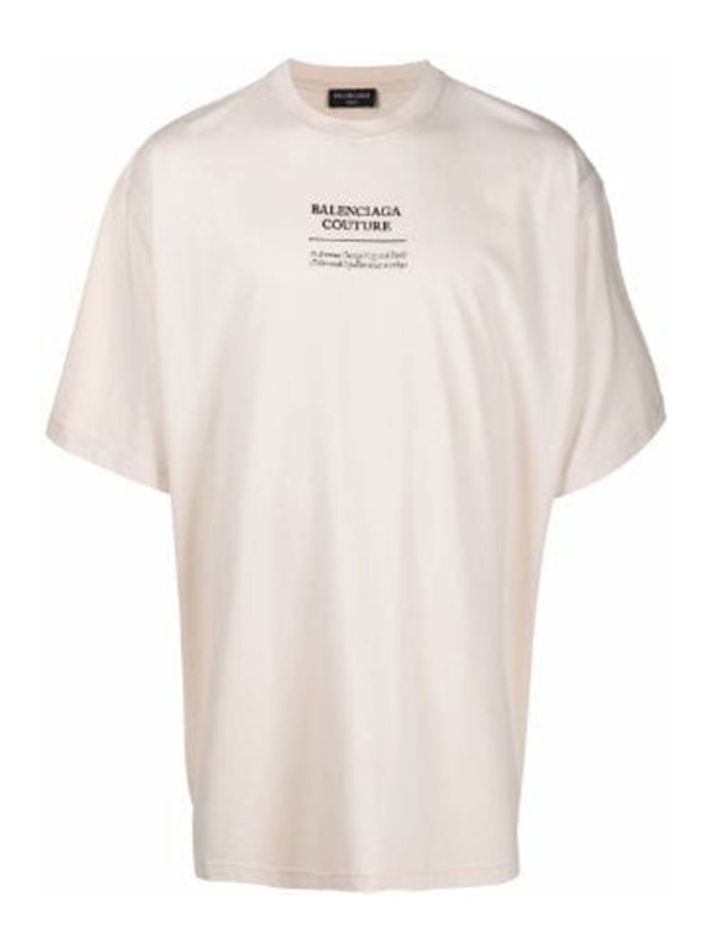 T-shirt Balenciaga Couture Print Oversized T-shirt Beige | 651795TJV909054, 0