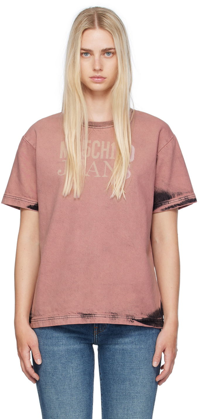 T-shirt Moschino Bleached T-Shirt Rosa | 242K10212