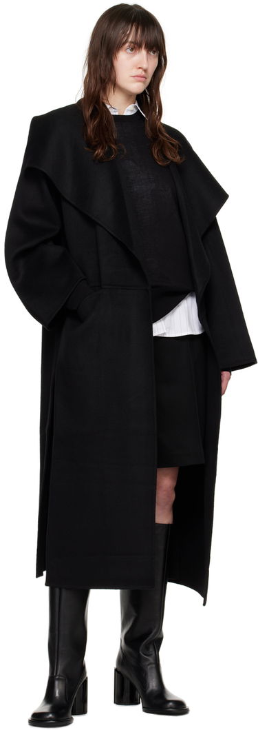 Rockar TOTEME Signature Wool Oversized Coat Svart | 211-110-717, 3