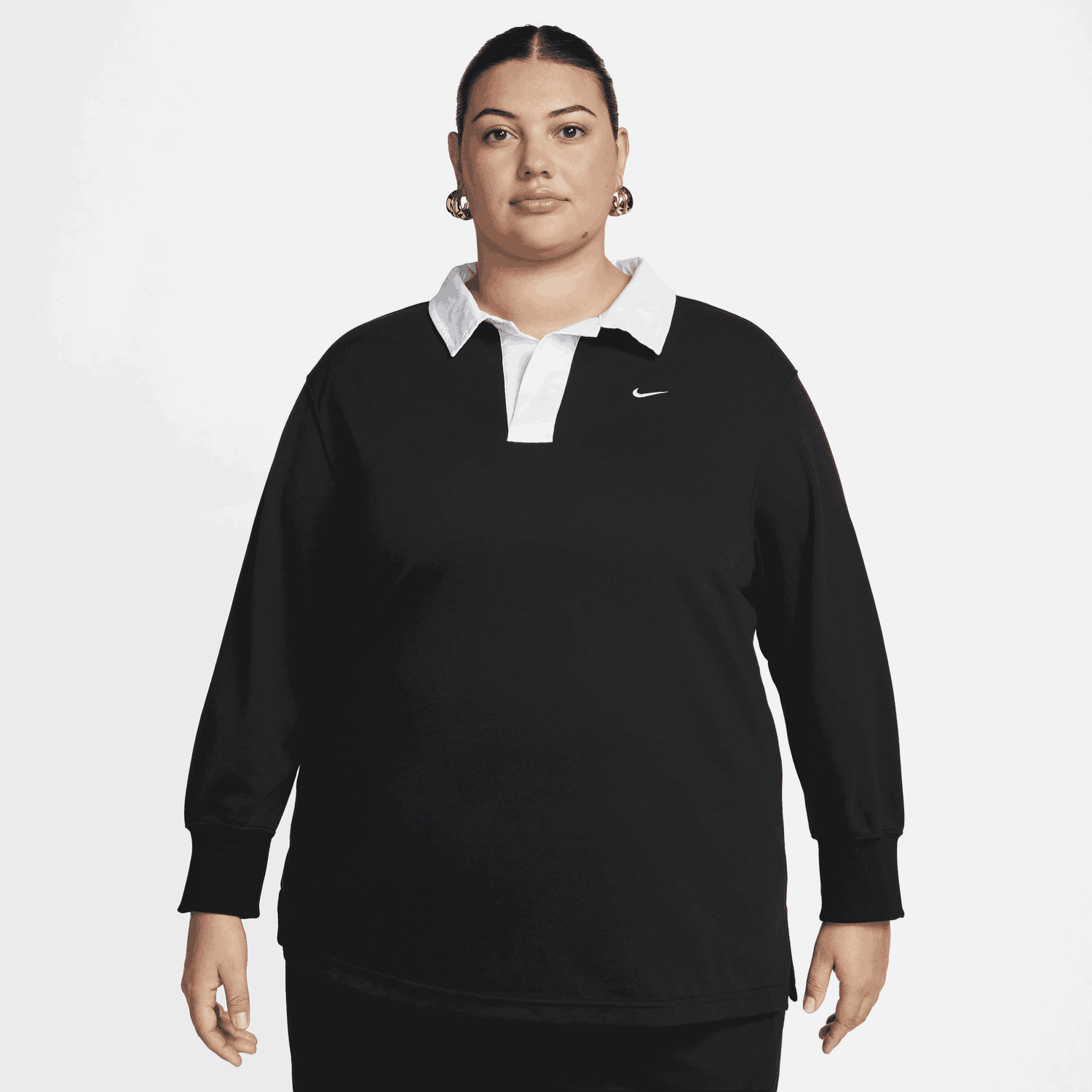 Polotröja Nike Sportswear Essential Oversized Long-Sleeve Polo Svart | FQ1341-010, 0