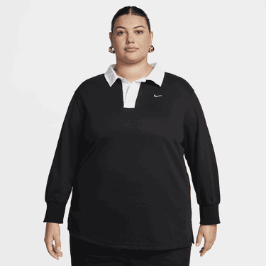 Polotröja Nike Sportswear Essential Oversized Long-Sleeve Polo Svart | FQ1341-010, 0