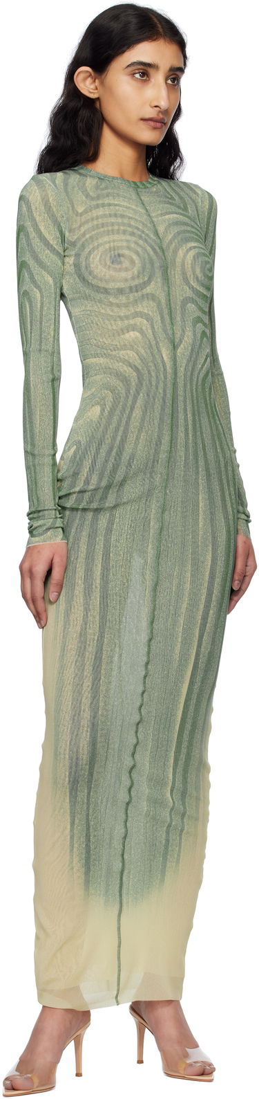 Klä Jean Paul Gaultier Jean Paul Gaultier 'The Long Spirale' Maxi Dress Grön | 25/34-F-RO390-T587-0351, 3