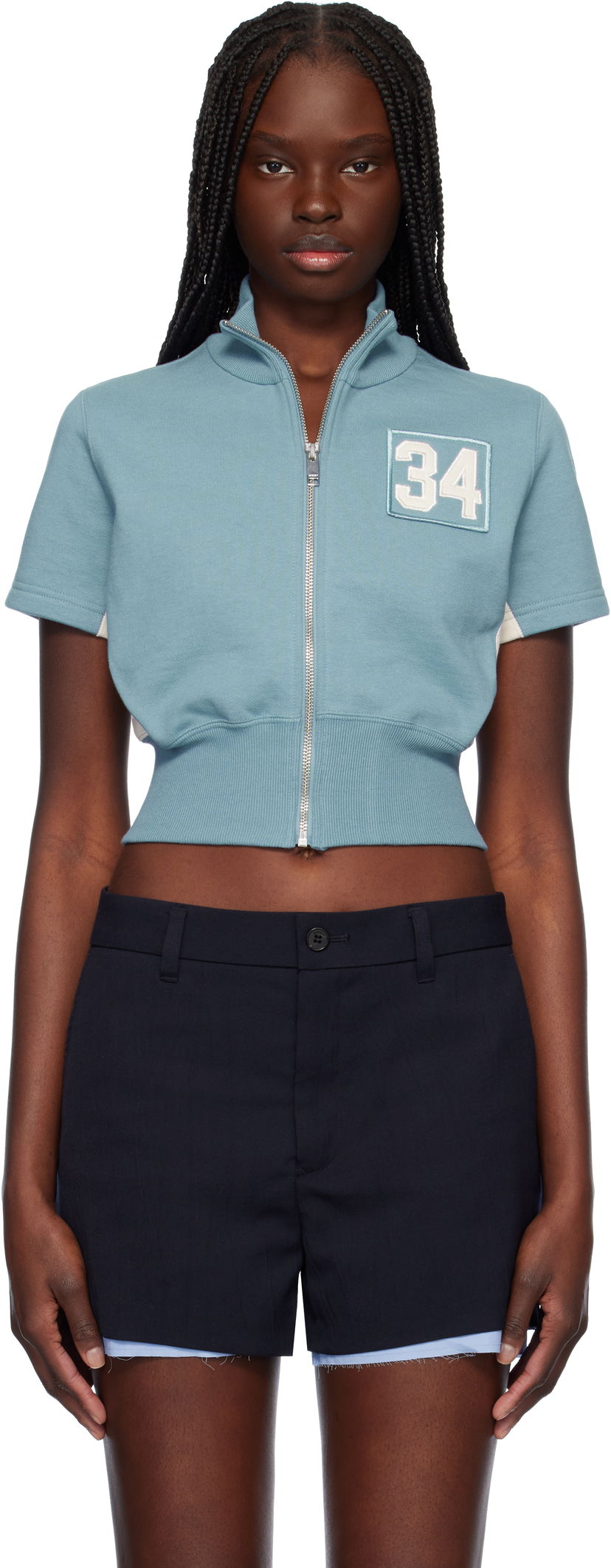 Sweater Ambush AMBUSH Cropped Zip T-Shirt Blå | 12115346