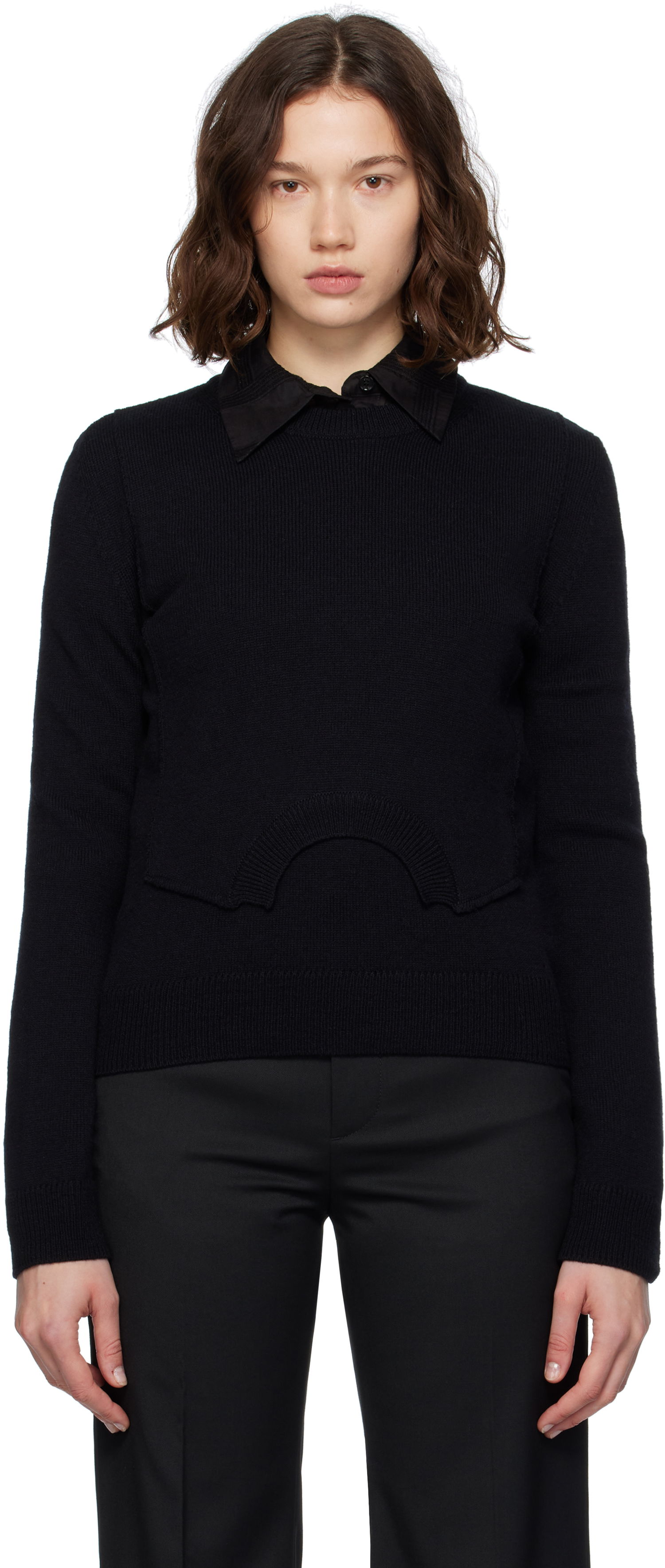 Sweater Maison Margiela MM6 Maison Margiela Wool Knit Sweater Svart | S52HL0044 M13139, 0