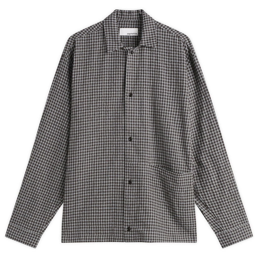 Skjorta sage NATION Siesta Boxy Shirt Grå | S139-MGC