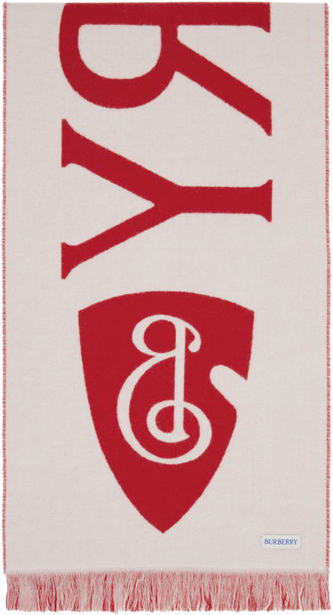 Halsduk Burberry Burberry Logo Wool Scarf Röd | 8109564, 1