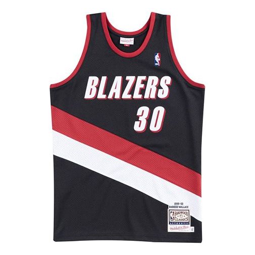Linne Mitchell & Ness Portland Trail Blazers Rasheed Wallace Basketball Jersey Svart | AJY4EL18021-PTBBLCK99RWA