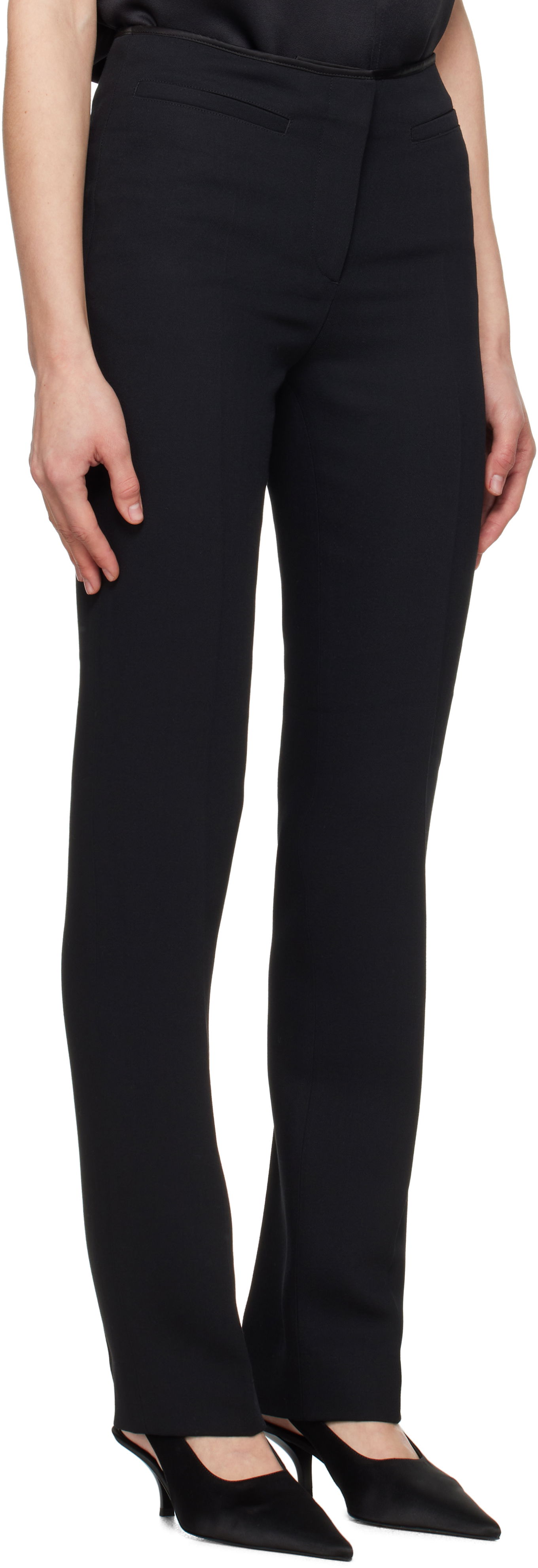 Byxor TOTEME TOTEME Low-Waist Cigarette Trousers Svart | 251-WRB0237-FB0336, 1