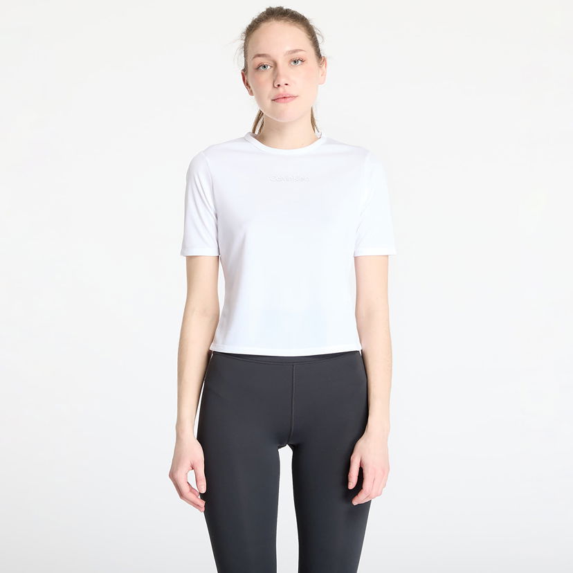 Crop top CALVIN KLEIN Calvin Klein Sport Short Sleeve Tee Vit | LVGWS4K238 YAA