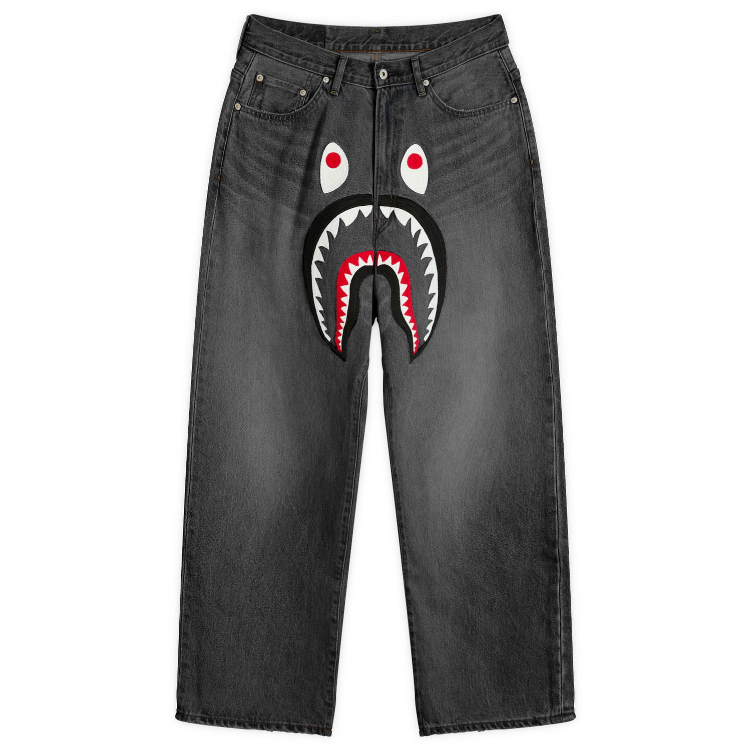 Jeans BAPE Shark Loose Fit 13oz Jeans, Size Small Svart | 001DPL801006M-BLK, 1