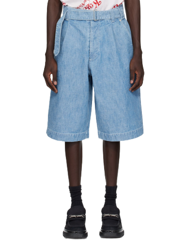 Shorts KENZO Paris Wide Denim Shorts Blå | FE55DS4016H4