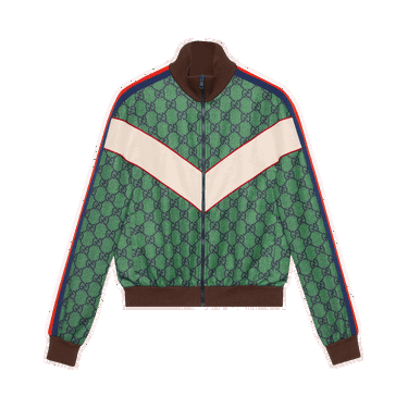 Jacka Gucci Jersey Zip Jacket With Web Grön | 653367 XJDF0 3305, 0