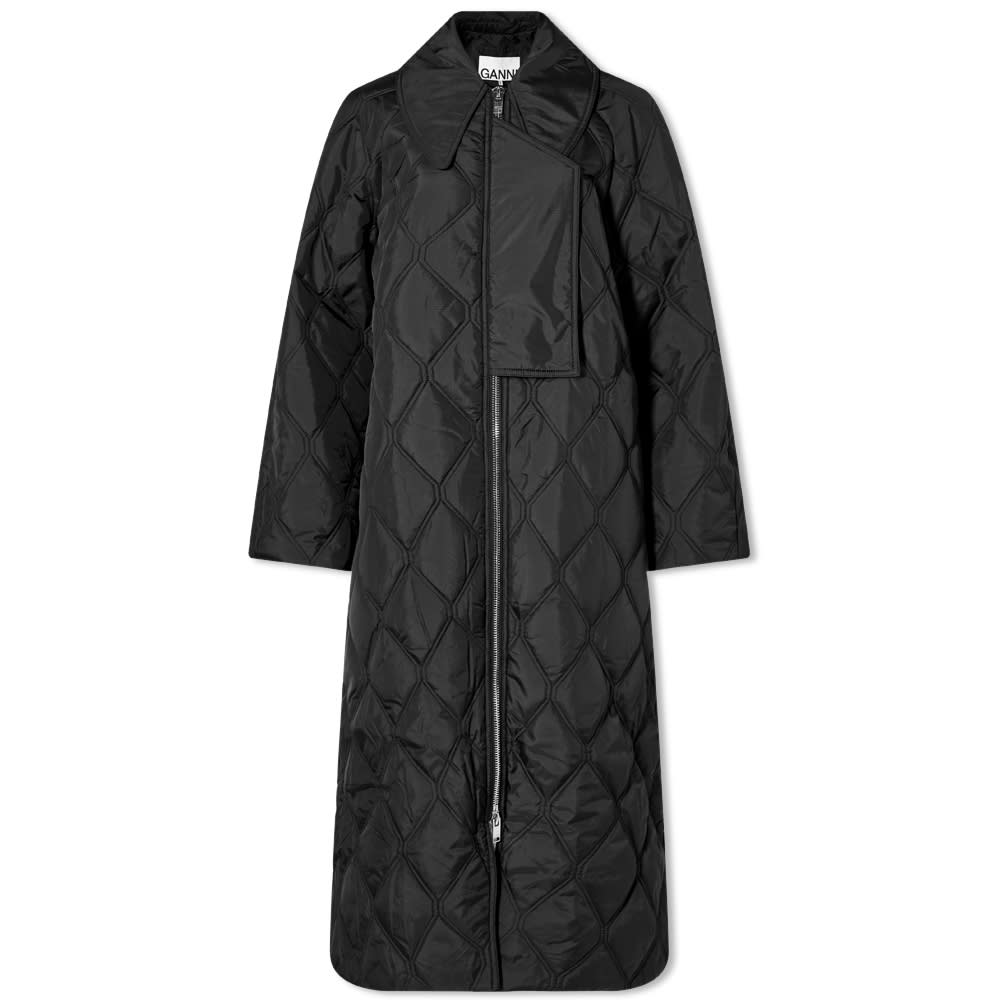 Regnrock GANNI GANNI Ripstop Quilted Coat Svart | F7327-099, 0