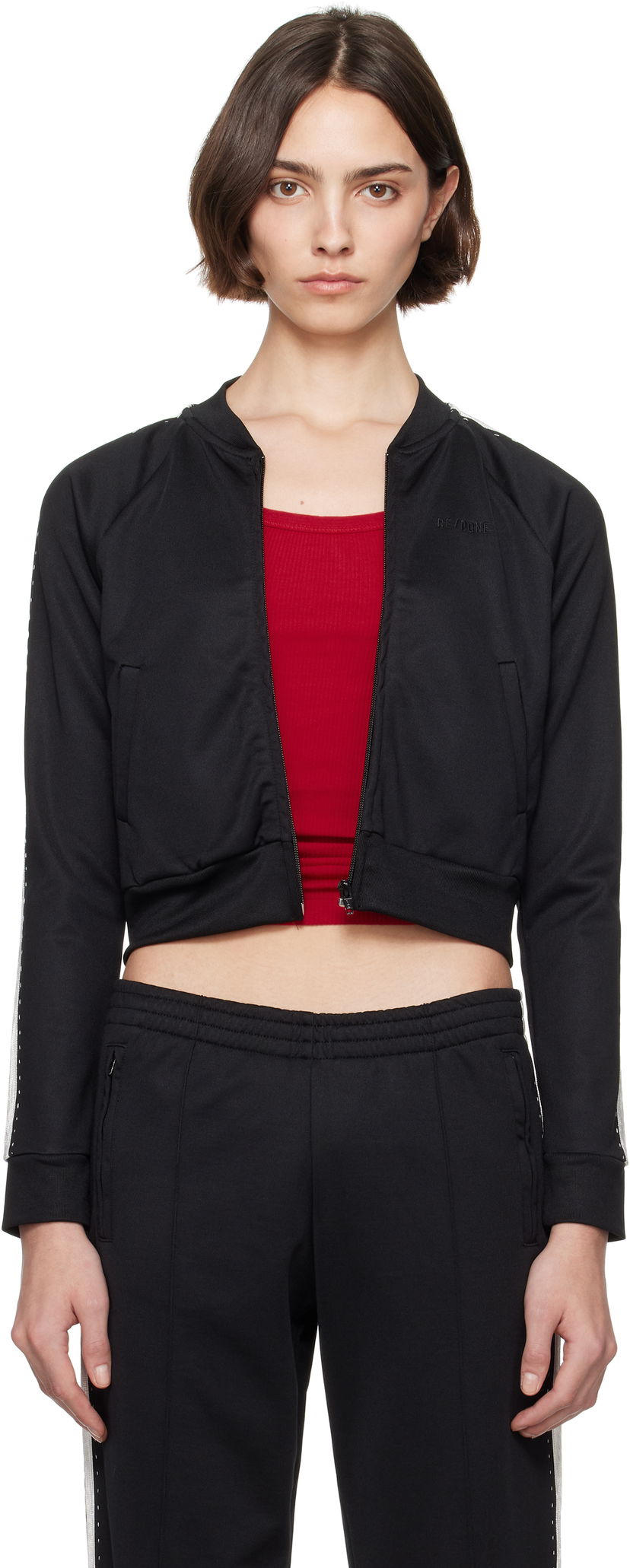 Bomberjacka RE/DONE Re/Done Sunland Cropped Track Jacket Svart | 374-06WTRKJKT